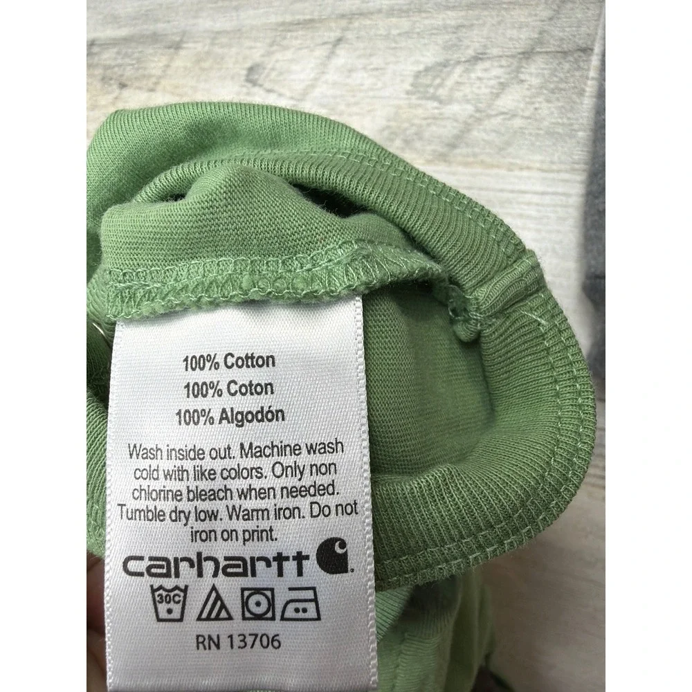 Carhartt Bodysuit Pant Set Boys 3M Green Gray Tractor Workwear Gorpcore EUC